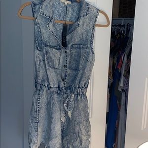 Fab’rik Maia acid wash denim button down romper